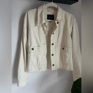 Sanctuary Ivory Cotton Cropped Jacket